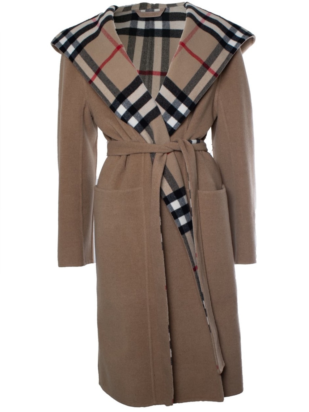Burberry check wool coat